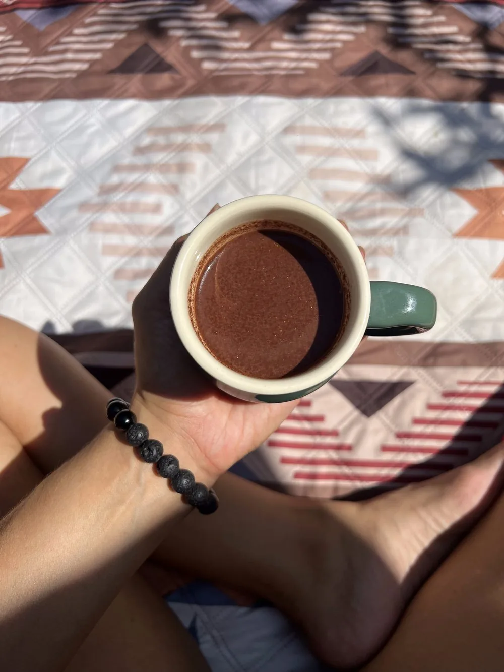 A mug of ceremonial cacao